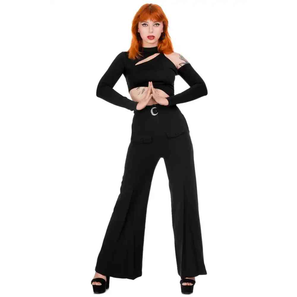 Restyle - Loretta Crescent Sky High Pantalon - Noir